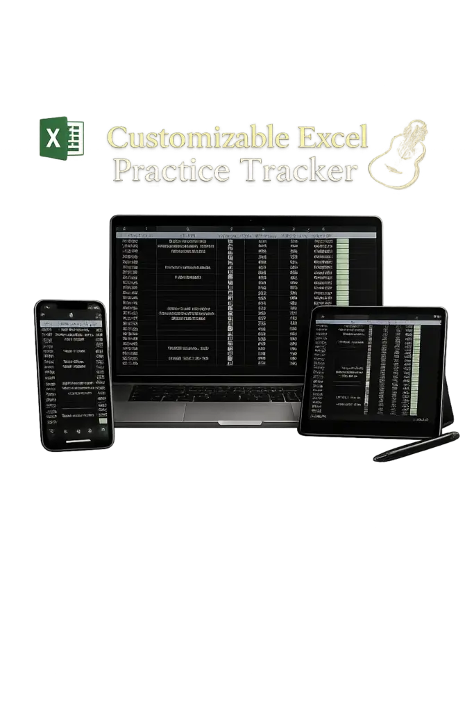 Automatic guitar practice tracker